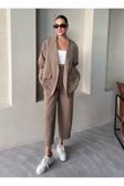 Laluvia Haki Holly Cepli Blazer Ceket Pantolon Takım - 8440