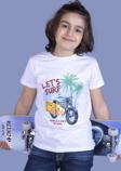 Toontoy Erkek Çocuk Motorsiklet Baskılı Tişört