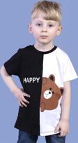 Toontoy Erkek Çocuk İki Renkli Ayıcık Baskılı Tişört