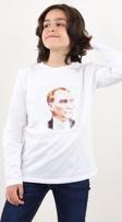 Toontoy Unisex Çocuk Atatürk Bayraklı Çift Taraflı Pullu Tişört