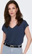 Only Kadın Onlhannah V Yaka Kısa Kollu T-Shirt 15326642 Lacivert