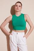 Lela Pamuklu Bisiklet Yaka Dar Kesim Crop Bayan Atlet 5865259 BENETTON