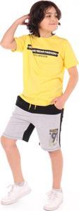 Toontoy Erkek Çocuk Önü Yazı Baskılı Şortlu Takım