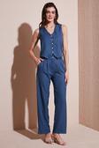 Lela Regular Fit Bol Paça Yelekli Bayan Takım 67045162S4 İNDİGO