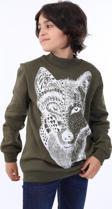 Toontoy Erkek Çocuk Kurt Baskılı Sweatshirt