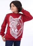 Toontoy Erkek Çocuk Kurt Baskılı Sweatshirt