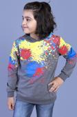 Toontoy Erkek Çocuk Kapüşonlu Renkli Püskürtme Baskılı Sweatshirt