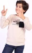 Toontoy Erkek Çocuk Cep Detaylı Baskılı Sweatshirt