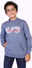 Toontoy Erkek Çocuk Kanguru Cepli Baskılı Sweatshirt