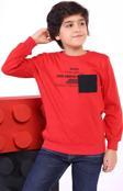 Toontoy Erkek Çocuk Cep Detaylı Baskılı Sweatshirt