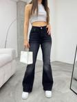 Bikelife Kadın Yüksek Bel Esnek Ispanyol Paça Jeans Siyah Efektli 36