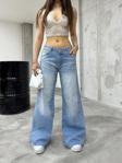 Bikelife Kadın Bol Kesim Soluk Efekt Straight Fit Baggy Jean Açık Mavi XS