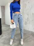Bikelife Kadın Esnek/Likralıyüksek Bel Mom Jeans Açık Mavi 34