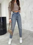 Bikelife Kadın Esnek/Likralıyüksek Bel Mom Jeans Gök Mavi 42