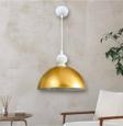 Dede Tekli Banker Metal Sarkıt Avize Gold Beyaz 25x70 cm