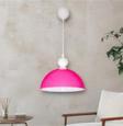Dede Tekli Banker Metal Sarkıt Avize Pembe Beyaz 25x70 cm