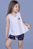 Toontoy Kız Çocuk I Love Summer Baskılı Şortlu Takım