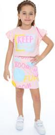 Toontoy Kız Çocuk Keep Smıle Baskılı Etekli Takım