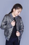 Toontoy Kız Çocuk Leopar Desenli Parlak Hırka
