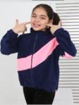 Toontoy Kız Çocuk Blok Renkli Polar Hırka