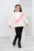 Toontoy Kız Çocuk Blok Renkli Polar Hırka