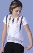 Toontoy Kız Çocuk Varak Baskılı Taş İşlemeli Tişört
