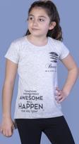 Toontoy  Kız Çocuk T-Shirt Göğsü Lazer Kesim Taşlı