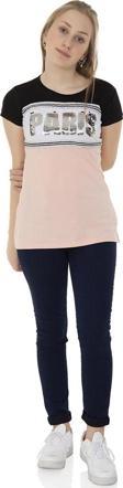 Toontoy  Kız Çocuk T-Shirt Paris Pul Nakış