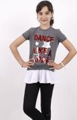 Toontoy Kız Çocuk Dance Pul Nakışlı Tişört