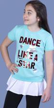 Toontoy Kız Çocuk Dance Pul Nakışlı Tişört