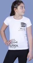 Toontoy  Kız Çocuk T-Shirt Göğsü Lazer Kesim Taşlı
