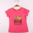 Toontoy Kız Çocuk Leopar Baskılı Pullu Tişört