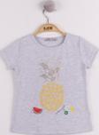 Toontoy Kız Çocuk Ananas Baskılı Tişört 
