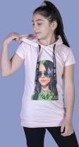 Toontoy Kız Çocuk Billie Eilish Baskılı Kapüşonlu Tişört