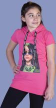 Toontoy Kız Çocuk Billie Eilish Baskılı Kapüşonlu Tişört