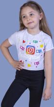 Toontoy Kız Çocuk Kalpli Instagram Baskılı Tişört