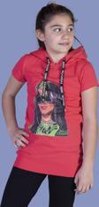 Toontoy Kız Çocuk Billie Eilish Baskılı Kapüşonlu Tişört