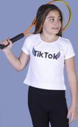 Toontoy Kız Çocuk Ön Arka TikTok Baskılı Tişört