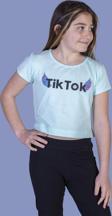 Toontoy Kız Çocuk Ön Arka TikTok Baskılı Tişört