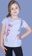 Toontoy Kız Çocuk Flamingo Desenli Taş İşlemeli Baskılı Tişört