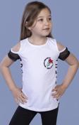 Toontoy Kız Çocuk Göğsü Nakışlı Tişört