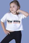 Toontoy Kız Çocuk New Wave Baskılı Taş İşlemeli Tişört