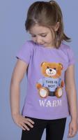 Toontoy Kız Çocuk Ayıcık Baskılı Tişört