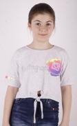 Toontoy Kız Çocuk Instagram Baskılı Göbekten Bağlamalı Tişört
