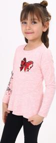 Toontoy Kız Çocuk Göğsü Pullu Fiyonklu Nakışlı T-Shirt