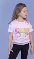 Toontoy Kız Çocuk Workout Baskılı Taş İşlemeli Tişört