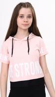 Toontoy Kız Çocuk Be Strong Baskılı Kapüşonlu Tişört