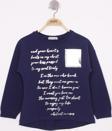 Toontoy Kız Çocuk Varaklı Cep Baskılı T-Shirt