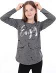 Toontoy Kız Çocuk Varaklı Enjoy Baskılı T-Shirt