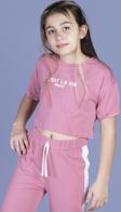 Toontoy Kız Çocuk Crop Model Tişört